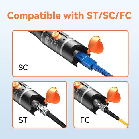 مجموعة أدوات تحديد موقع الأخطاء البصرية، أدوات اختبار كابلات الألياف الضوئية من Seesi، أدوات اختبار كابلات الألياف الضوئية من سبائك الألومنيوم 10 كيلومتر VFL لمحولات FC وSC وST وLC in Kuwait