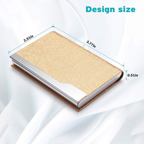 حافظة بطاقات العمل - حامل بطاقات الاسم من جلد البولي يوريثان الفاخر وحافظة بطاقات متعددة من الفولاذ المقاوم للصدأ، محفظة جيب معدنية نحيفة وحامل بطاقات الائتمان وحافظة لبطاقات الهوية مع إغلاق مغناطيسي - أرجواني in Kuwait
