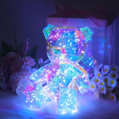 هدايا الدب اللطيفة، ضوء ليلي الدب الملون، ديكور مصباح الدب اللامع، هدايا الدب المتوهجة لعيد الحب، عيد الميلاد، الذكرى السنوية، التخرج للفتيات، ابنة الأخت، الأصدقاء، النساء، العمة، الأم in Kuwait