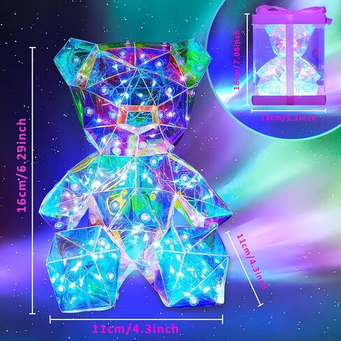 هدايا الدب اللطيفة، ضوء ليلي الدب الملون، ديكور مصباح الدب اللامع، هدايا الدب المتوهجة لعيد الحب، عيد الميلاد، الذكرى السنوية، التخرج للفتيات، ابنة الأخت، الأصدقاء، النساء، العمة، الأم in Kuwait