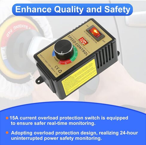 AC Fan Speed Controller, 100V~120V 15A 4000W Motor Variable Speed Controller with Overload Protection,Electric Motor Voltage Regulator for Router Rheostat Fan in Saudi Arabia