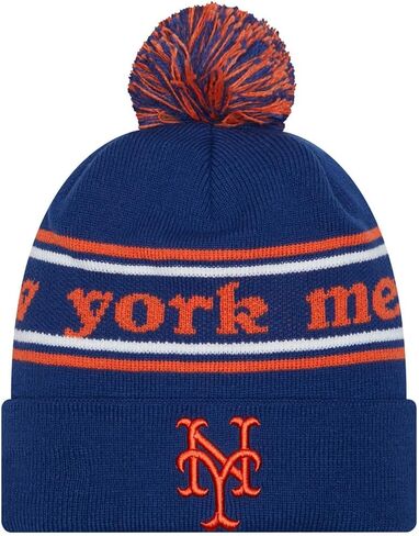 New Era NY Youth New York Mets Blue Script Cuff Knit Beanie Hat in Saudi Arabia