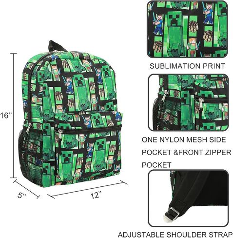 Minecraft Creeper All-Over Print 18" Backpack in Saudi Arabia