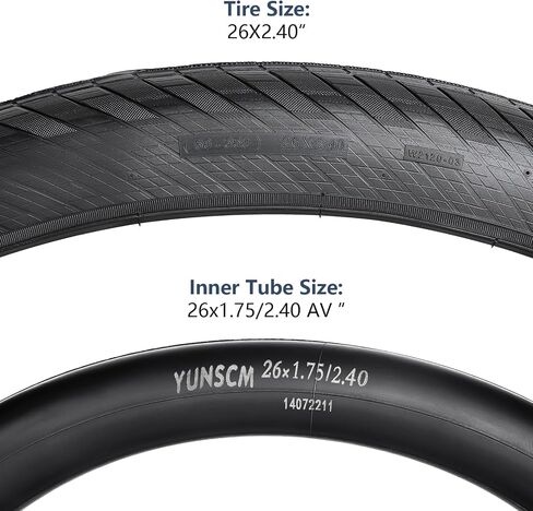 YUNSCM 2-PCS 26" Bike Tires 26x2.40/60-559 and 26" Heavy Duty Bike Tubes Schrader Valve AV32mm Compatible with 26x2.35 26x2.40 Bike Bicycle Tires and Tubes (W-2120) in Saudi Arabia