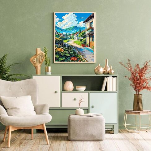 Landscape Paint by Number for Adults-House Paint by Numbers for Adults,Landscape Paint by Numbers Kit for Gift Home Wall Decor(Landscape,16x20 inch) in Kuwait