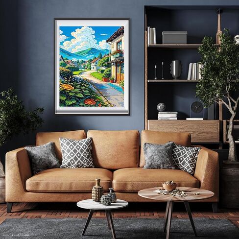 Landscape Paint by Number for Adults-House Paint by Numbers for Adults,Landscape Paint by Numbers Kit for Gift Home Wall Decor(Landscape,16x20 inch) in Kuwait