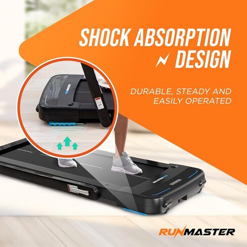 2 in 1 Folding Treadmill - Portable, Space-Saving, 2.5HP Under Desk Electric Treadmill with Foldable Handle, Large Belt for Walking and Jogging, 12 Exercise Programs - Black in Saudi Arabia