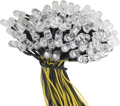 MEETOOT LED Diodes 30PCS Pre Wired 7.8 Inch / 20cm 12V 5mm White LED Light Emitting Diodes in Saudi Arabia