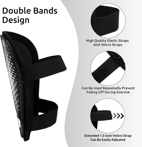 واقيات الساق للأطفال الشباب - واقي الساق للأولاد والبنات والمراهقين والأطفال الصغار من عمر 2 إلى 18 عامًا - معدات حماية وسادات ساق كرة القدم مع أشرطة قابلة للتعديل in Kuwait