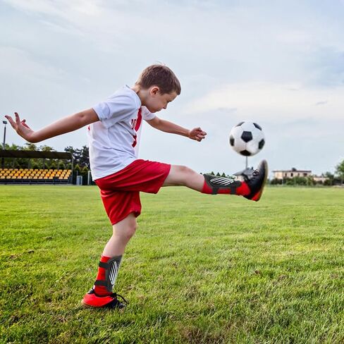 واقيات الساق للأطفال الشباب - واقي الساق للأولاد والبنات والمراهقين والأطفال الصغار من عمر 2 إلى 18 عامًا - معدات حماية وسادات ساق كرة القدم مع أشرطة قابلة للتعديل in Kuwait