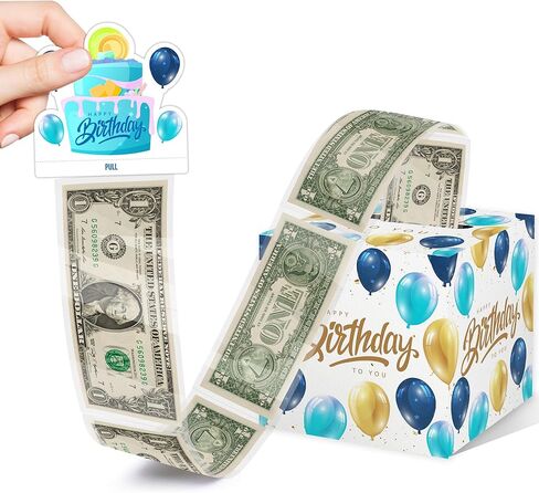 Butterfly Surprise Money Box Gift Pull - Happy Birthday Money Box for Cash Gift Set Included Happy Birthday Card and 35Pcs Transparent Bags, Fun Birthday Gift for Kids Girls in Kuwait