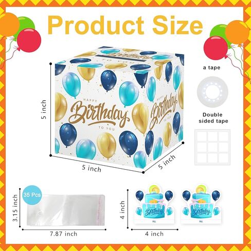 Butterfly Surprise Money Box Gift Pull - Happy Birthday Money Box for Cash Gift Set Included Happy Birthday Card and 35Pcs Transparent Bags, Fun Birthday Gift for Kids Girls in Kuwait