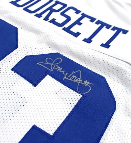 Tony Dorsett Signed Autographed White Custom Jersey Inscribed HOF 94 TRISTAR in Saudi Arabia