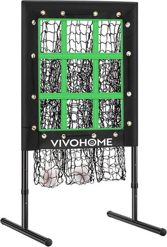 VIVOHOME Baseball Pitching Net, 9 Hole Softball Pitching Net with Strike Zone, Adjustable Baseball Softball Net for Batting Pitching Hitting with Carry Bag in Saudi Arabia