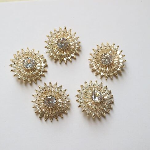 5pc/lot Luxury Crystal Buttons for Clothes Cubic Zirconia Button for Coat Decorative CZ Sewing Buttons for Cashmere Cardigan (25.2mm) in Saudi Arabia