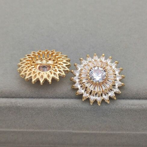 5pc/lot Luxury Crystal Buttons for Clothes Cubic Zirconia Button for Coat Decorative CZ Sewing Buttons for Cashmere Cardigan (25.2mm) in Saudi Arabia
