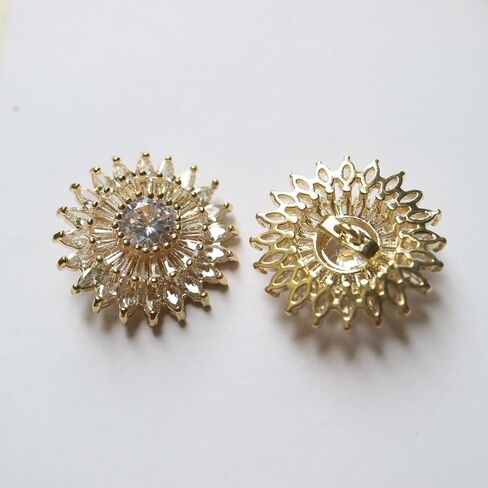 5pc/lot Luxury Crystal Buttons for Clothes Cubic Zirconia Button for Coat Decorative CZ Sewing Buttons for Cashmere Cardigan (25.2mm) in Saudi Arabia