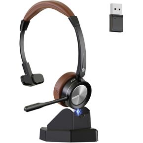 MAIRDI Bluetooth Headset with Microphone for PC, 40H Work Time, Wireless Headset with Mic Mute Ai Noise Cancelling, Bluetooth Phone Headset for Computer Laptop Office Call Centers Microsoft Teams