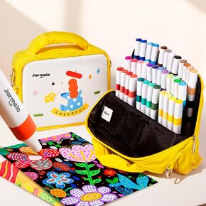 Jar Melo 48 Colors Paint Markers, Medium Tip,Non-Bleeding and Waterproof Assorted Color Acrylic Permanent Paint Markers For Metal, Wood, Fabric, Plastic, Rock Painting, Stone, Canvas,Window