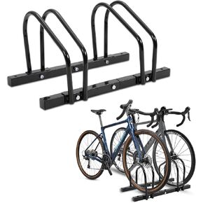 4 Bikes Floor Bike Stand, Bike Parking Rack Garage Bike Storage Stand Storage Organizer Fit 22-28" Wheel Stand Tire Width 2"