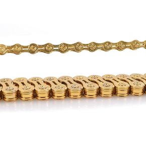 ThinkTop 9/10/11 Speed Bike Chain 116 Links Gold Hollow Lightweight Mountain Road Bicycle Chain