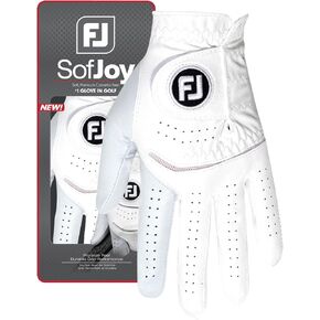 FootJoy Women's SofJoy Golf Glove, White, Large, Worn on Left Hand