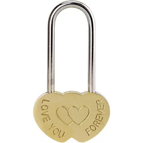 Double Heart Padlock Love Lock : 10 PCS 3.5" 50mm Engraved Heart Wish Lock without Key Everlasting Love for Lovers Wedding,Valentines,Anniversary,Travel(NO Key)