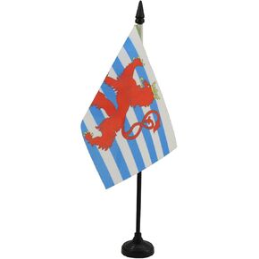 AZ FLAG Luxembourg red Lions Table Flag 4'' x 6'' - Luxembourger Coat of arms Desk Flag 15 x 10 cm - Black Plastic Stick and Base