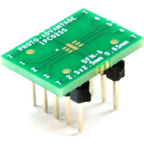 (Qty 2) Proto-Advantage IPC0255 DFN-6 to DIP-10 SMT Adapter (0.65 mm Pitch, 2.5 x 2.5 mm Body)