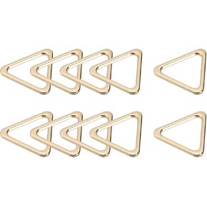 Metal Triangle Ring Buckles (30x28x3mm) 10pcs, Webbing Bag Clasps - for Leather Purse Handbag Strap Bag Making Repairing, Gold Tone