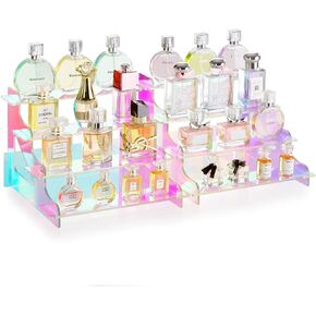 lifewit 4 الطبقة قزحي الألوان عرض الناهضين الوقوف، الناهضون البلاستيك للعرض، منظم العطور البلاستيكية، عرض للشخصيات، كب كيك، الحلوى، حامل سطح المكتب للتنظيم والديكور، 1 حزمة، 9.5 بوصة in Kuwait