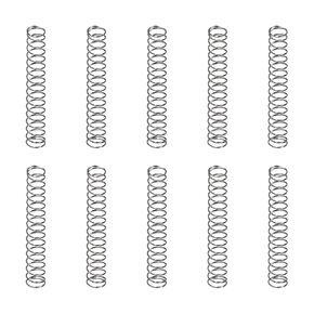 0.5x6x40mm(DxODxL) Compression Spring - 10Pack - Good for Machinery - Spring Steel Extension Spring - Gray