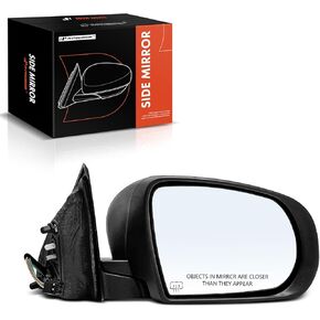A-Premium Driver Side Power Door Mirror - Compatible with Jeep Cherokee 2014 2015 2016 2017 2018 - Heated Manual Folding Black Outside Rear View Mirror - Replace# 68164061AD
