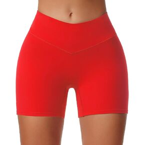 Aoxjox Workout Biker Shorts for Women Exercise Athletic Gym Running Vanity V Waist Hidden Scrunch Yoga Shorts 4.5"