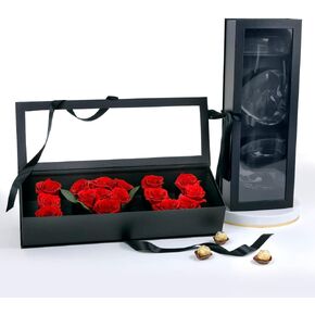 UNIKPACKAGING “I Love You" Flower Gift Letter Shaped Fillable Box, with Plastic Liner, Size 22″ x 8″ x 4″ inch, for Luxury Style Flower and Gift Arrangements (Black) in Kuwait