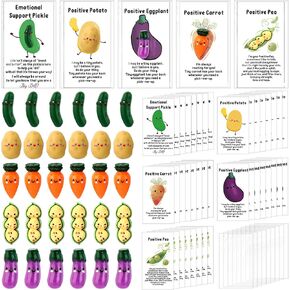 50 Sets Inspirational Positive Pickle Potato Funny Resin Vegetables with Positive Card Appreciation Inspirational Gift Encouragement Emotional Support for Employee Teacher Nurse