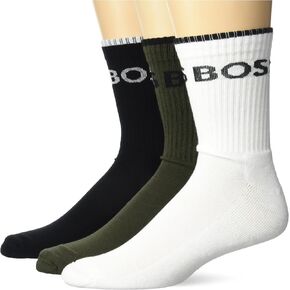 BOSS Men's Six Pack Quarter Length Socks with Banded Branding