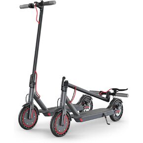 Electric Scooter - 8.5" Solid Tires, 350W Motor, Up to 19 MPH and 21 Miles Long-Range Portable Foldable Commuting Scooter for Adults with Double Braking System and App
