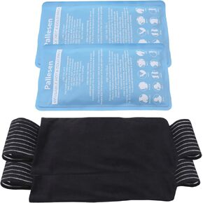 Ice Pack (3-Piece Set), Ice Packs for Injuries Reusable Soft Gel Hot and Cold Therapy Packs, Pain Relief,Adjustable & Flexible Wrap for Knees, Back, Shoulders, Arms and Legs