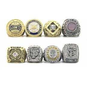 XiaKoMan Baseball SF 8 مرات (2014، 2012، 2010، 1954، 1933، 1922، 1921، 1905) مجموعة خواتم أبطال العالم العملاقة مع صندوق خشبي بحجم 11 سلسلة خاتم البطولة هدايا للرجال والنساء والأطفال والآباء in Kuwait