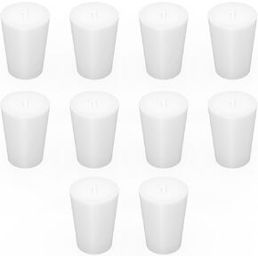 10PK 6# Solid Silicon Stoppers - Size: 0.98" Bottle, 1.33" Top, 1.1" Length - White Tapered Lab Seal Silicon Stoppers