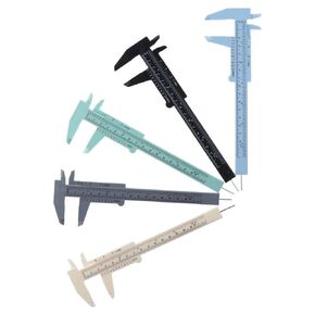 Sliding Gauge Ruler 5PCS Double Scale (Metric/Inch) Convenient 6Inch 150mm Tattoo Microblading Caliper Ruler Plastic Vernier Caliper Student Office