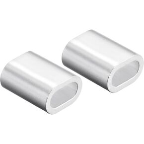10 Pack Aluminum Loop Sleeve Oval - 7/32" 5.4mm Wire Rope Fastener, Apply to Outdoor