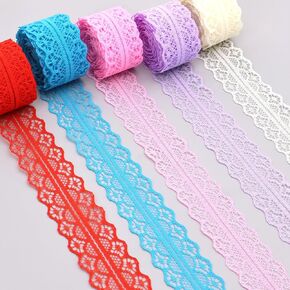 Lace Trim 20 Yards Color Lace Ribbon Crochet Sewing Lace for Crafts Bouquet Gift Wrapping