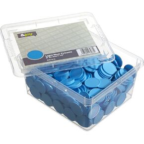 En-Joy Blank Plastic Tokens - 500 Coins - 29 mm - Light Blue