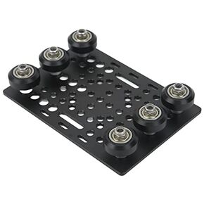 Gantry Plate Kit Aluminum Black Anodized Surface 3D Printer Gantry Board with Pulley for 20-80mm / 0.8-3.1in V Slot Aluminum Extrusion Linear Rail 3D Printer Accessories