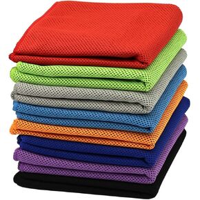 Cooling Towel 6 Pack, 36"x12" Cooling Towels for Neck and Face, Soft Microfiber Cooling Neck Wraps, Ice Sports Towel for Instant Cooling, Stay Cool for Yoga, Sport, Workout, Running, Camping, Golf
