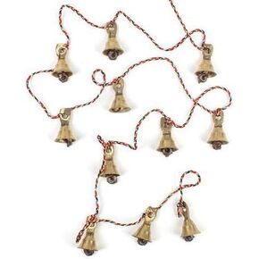Rastogi Handicrafts Brass Decorative String of 11 Bells for Wall & Door Hanging