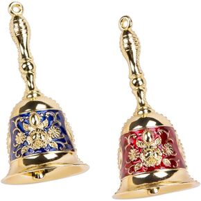 ZORZA 2 قطعة جرس نداء يدوي عتيق مع حلقة عالية الجودة، جرس عشاء متعدد الوظائف لحفلات الزفاف وتدريب الحيوانات الأليفة والكريسماس، تصميم منحوت رائع كلاسيكي للمطاعم والحانات والكنائس in Kuwait