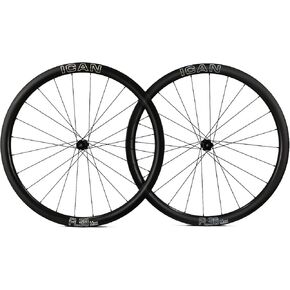 ICAN FL 38/52 Max Carbon Disc Road Bike Wheelset 700C with 36T Ratchet System Hub 21mm Inner Width Clincher Tubeless Compatible